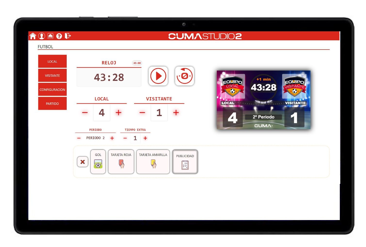 Software para videomarcadores electrónicos deportivos