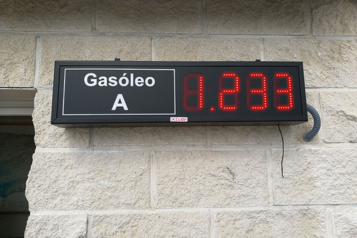 Displays de precios de combustible LED para estaciones de servicio