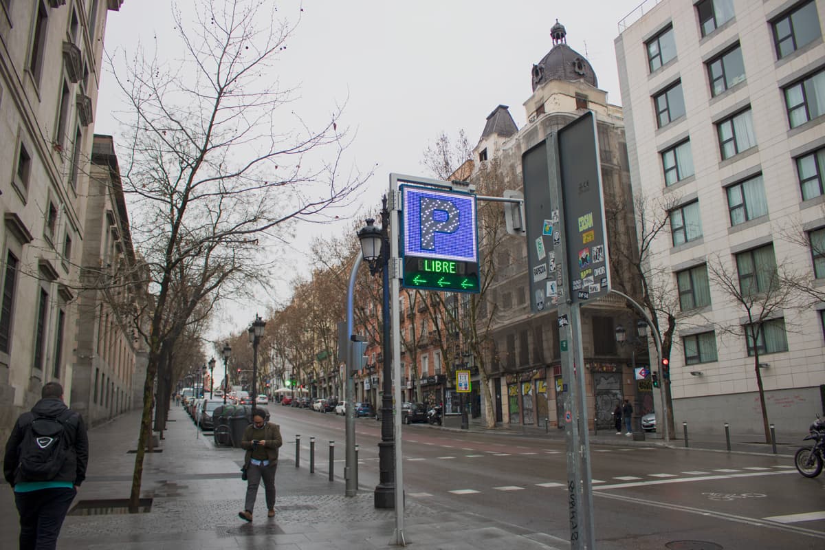Banderola de parking electrónica en Madrid