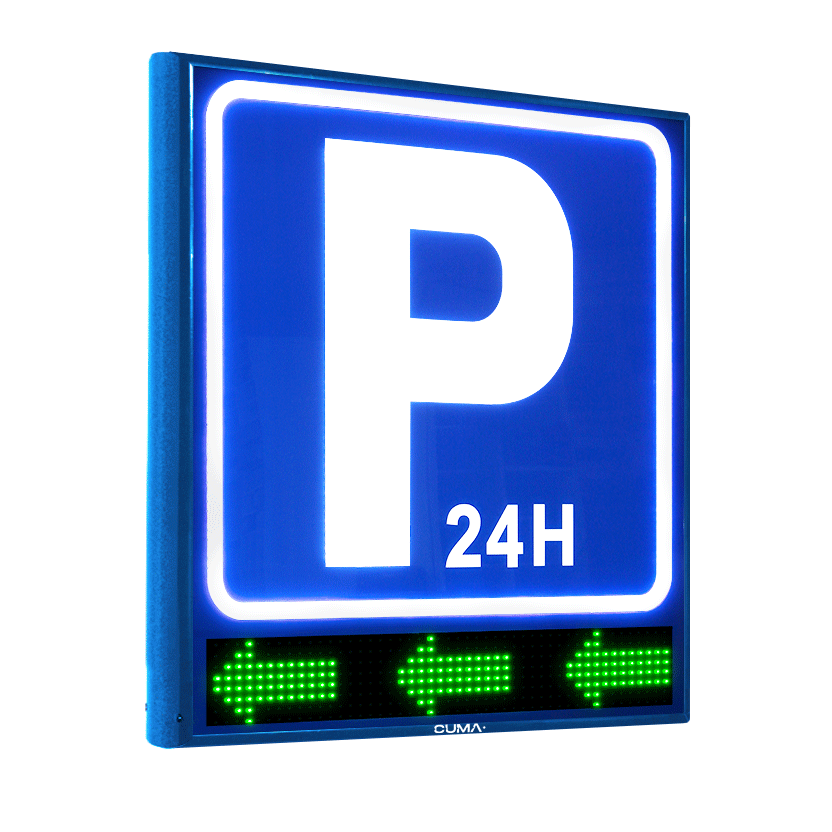 Banderola de aparcamiento con iluminación interior