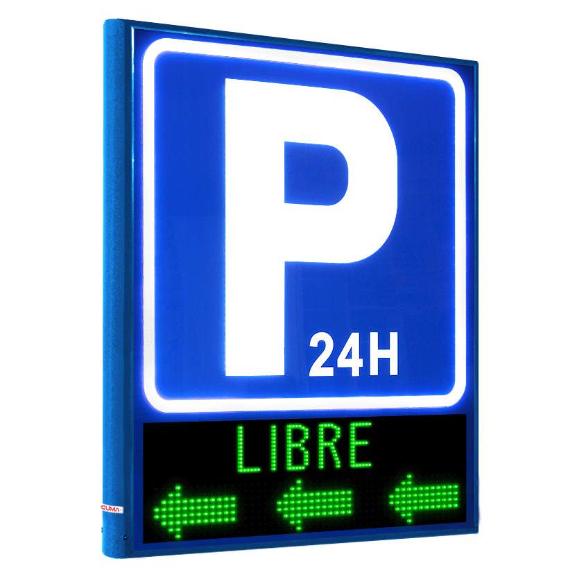 Banderola de aparcamiento con iluminación interior